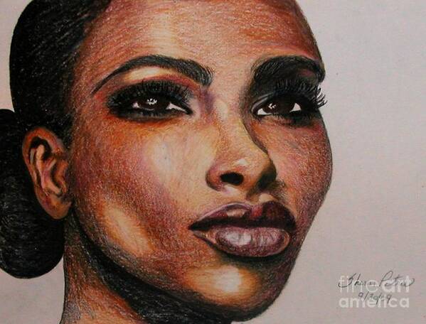 Pencil.color Pencil Poster featuring the drawing Black Beauty 1 by Sheron Petrie