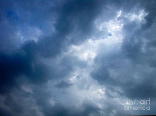 Clouds Poster featuring the photograph Blue and White Cloud Formations by Debra Lynch
