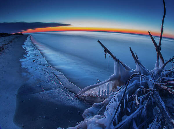 Wisconsin Poster featuring the photograph Blue Hour Fisheye by David Heilman