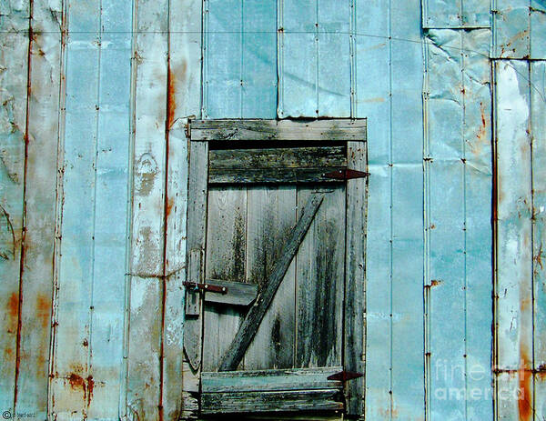 Mississippi Poster featuring the photograph Blue Shed Door Hwy 61 Mississippi by Lizi Beard-Ward
