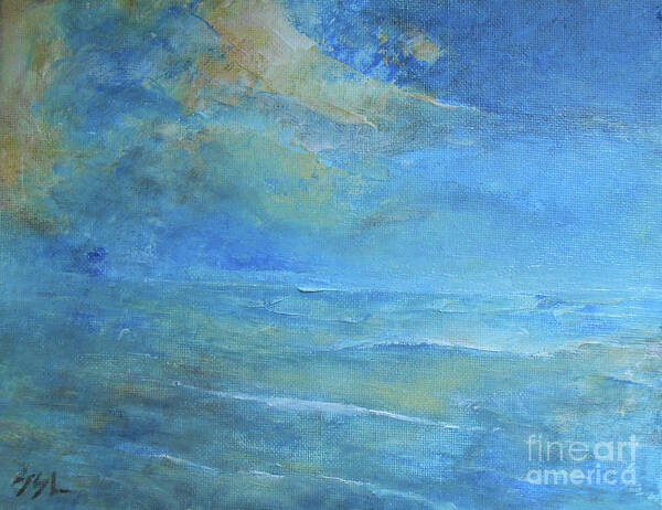 Abstract Poster featuring the painting Blue Sunset by Jane See