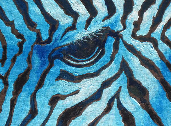 Zebra Poster featuring the painting Blue Zebra by Sandy Tracey