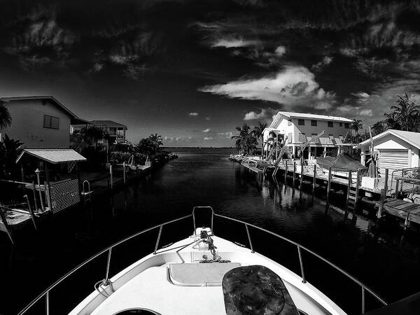 Black & White Poster featuring the photograph Boat Ride by Kevin Cable