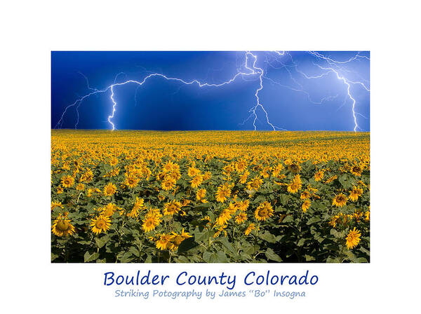 Lightning Poster featuring the photograph Boulder County Colorado by James BO Insogna