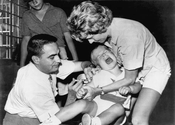 1960s Poster featuring the photograph Boy Gets Measles Vaccine Shot by Underwood Archives