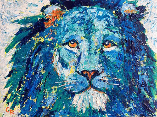 Lion Poster featuring the painting Brave by Chris Rice