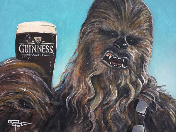 Guiness Poster featuring the painting Brewbacca by Tom Carlton