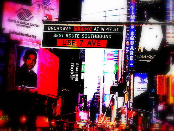 Usa Poster featuring the photograph Broadway Signs by Funkpix Photo Hunter