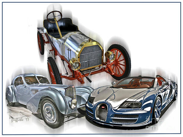 Bugatti Poster featuring the photograph Bugatti Evolution by Tom Griffithe
