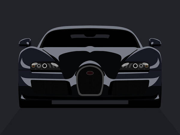 Bugatti Poster featuring the digital art Bugatti Veyron Dark by Michael Tompsett