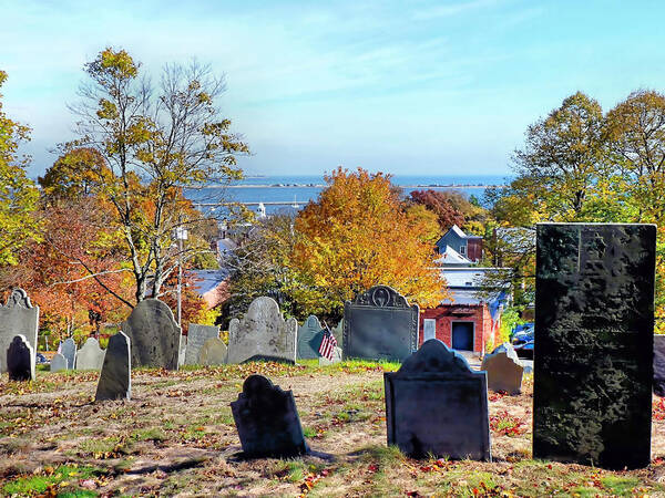 Old Cemetery Poster featuring the photograph Burial Hill during Autumn by Janice Drew