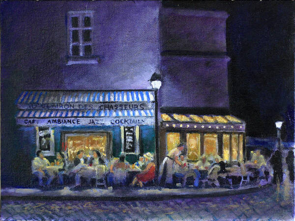Paris Nightlife Poster featuring the painting Cafe Clairon by David Zimmerman