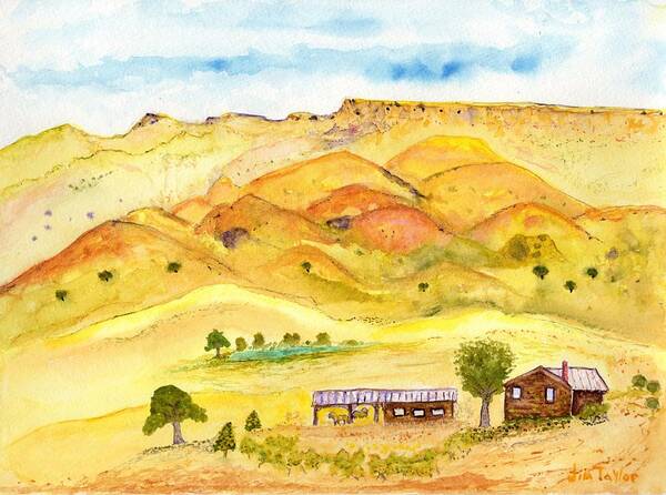 Jim Taylor Poster featuring the painting California Foothill Homestead by Jim Taylor