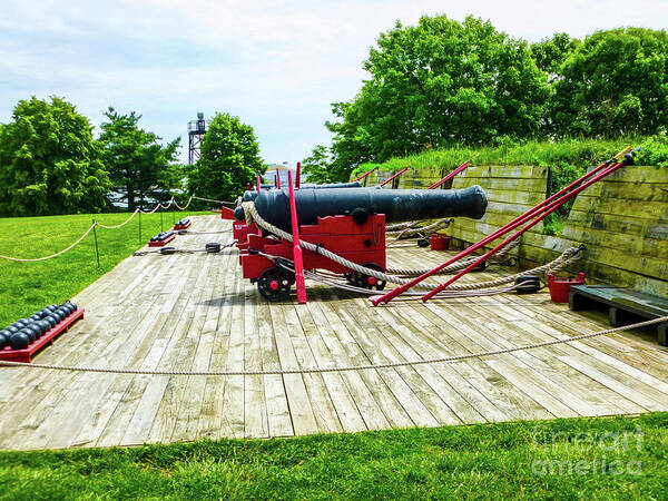 This Are Some Of The Cannons Found At Fort Mchenry Poster featuring the photograph Cannons at Fort McHenry by Bill Rogers