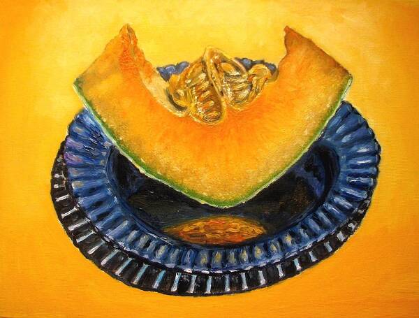 Cantaloupe Poster featuring the painting Cantaloupe Oil Painting by Natalja Picugina