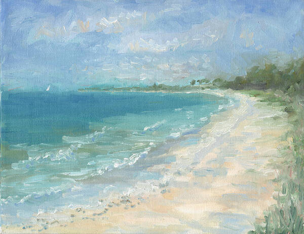 Landscape Poster featuring the painting Captiva Island Beach by Rachel Ramm Woodward