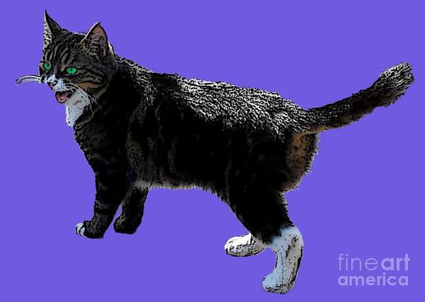 Digital Art Poster featuring the digital art Cat says by Francesca Mackenney