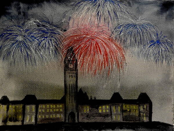 Fireworks Poster featuring the painting Celebrate by Betty-Anne McDonald