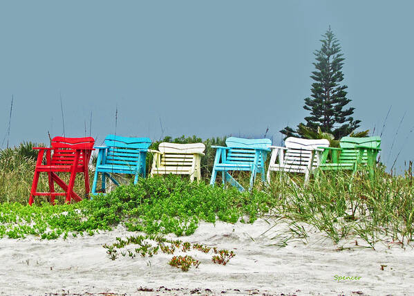 Florida Poster featuring the photograph Chairs by T Guy Spencer