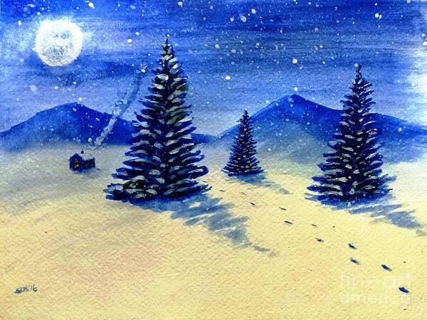 Christmas Poster featuring the painting Christmas Snow by Stacy C Bottoms