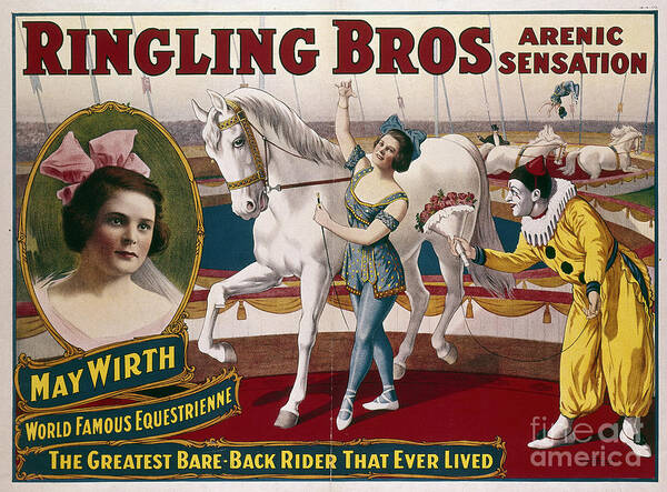 1918 Poster featuring the photograph CIRCUS POSTER, c1918 by Granger