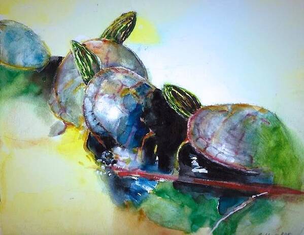 Turtles. Poster featuring the painting Close Friends by Bobby Walters