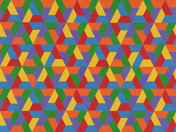 Abstract Poster featuring the painting Closed Hexagonal Lattice by Janet Hansen