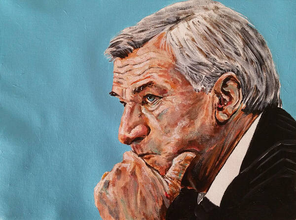 Portrait Poster featuring the painting Coach Dean Smith by Joel Tesch
