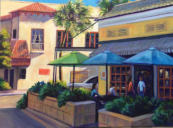 Landscape Poster featuring the painting Cocoa Village 1v by Gretchen Ten Eyck Hunt