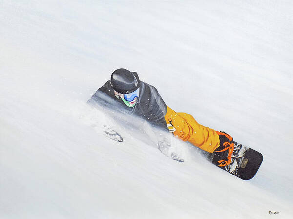 Snowboard Poster featuring the painting Cold Smoke by Kenneth M Kirsch