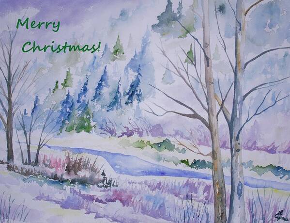 Merry Christmas Poster featuring the painting Colorado Clear Creek Christmas by Cascade Colors