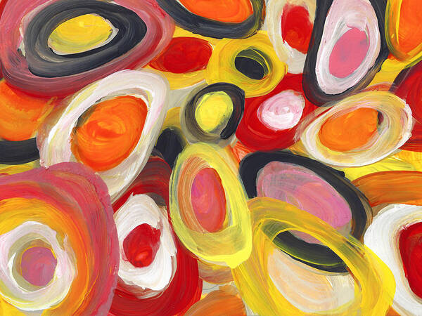 Circles Poster featuring the painting Colorful Circles in Motion 2 by Amy Vangsgard