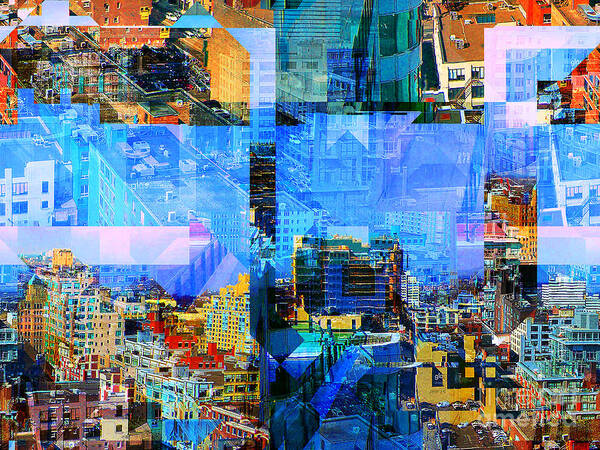 Collage Poster featuring the digital art Colorful City Collage by Phil Perkins
