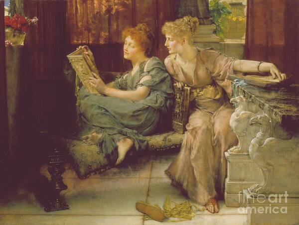 Female Poster featuring the painting Comparison by Lawrence Alma-Tadema