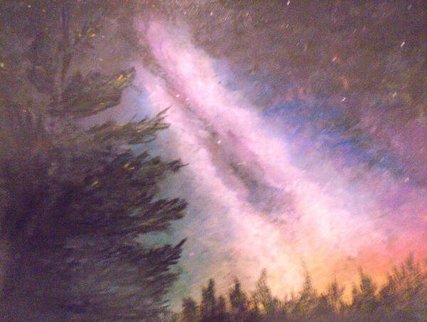 Cosmic Painting Poster featuring the pastel Cosmic Concious by Jen Shearer