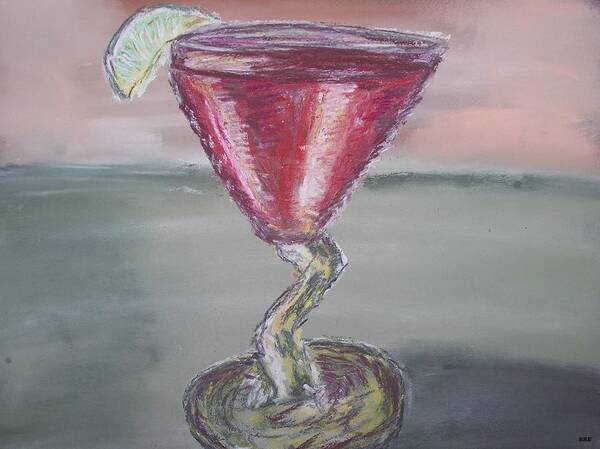 Alcohol Poster featuring the painting Cosmo by Sarah Rachel Evans