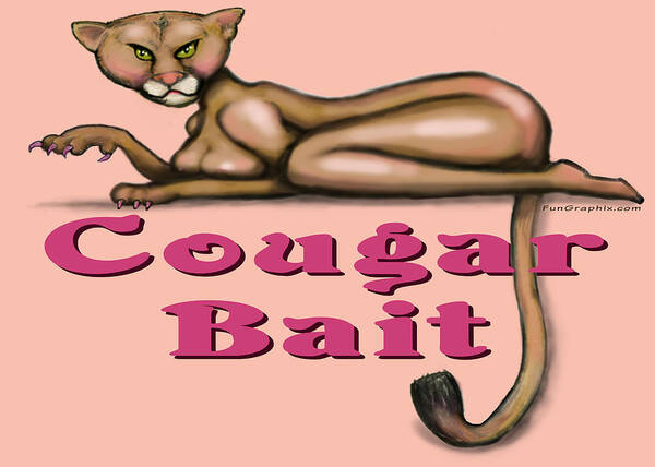 Cougar Poster featuring the greeting card Cougar Bait by Kevin Middleton