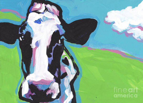 Cow Poster featuring the painting Cow Cow by Lea S