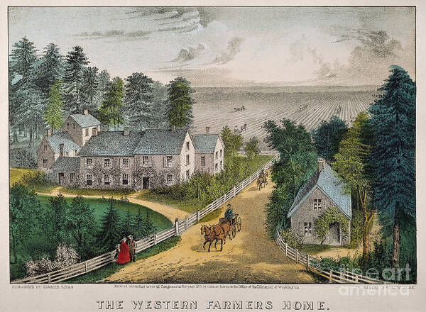 1871 Poster featuring the photograph Currier & Ives: Farm House by Granger