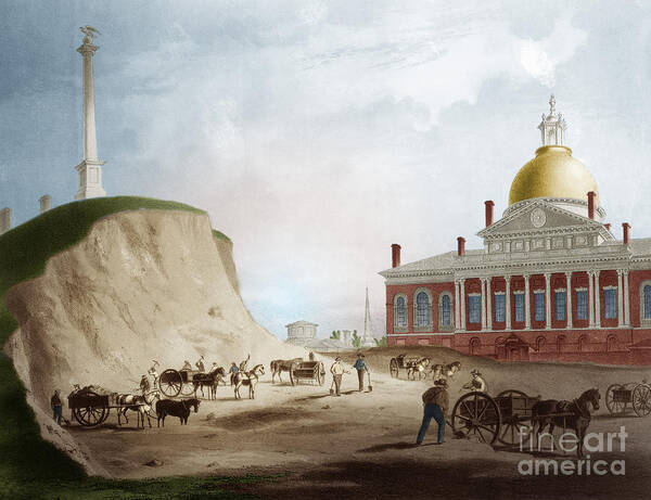 History Poster featuring the photograph Cutting Down Of Beacon Hill, 1811 by Science Source