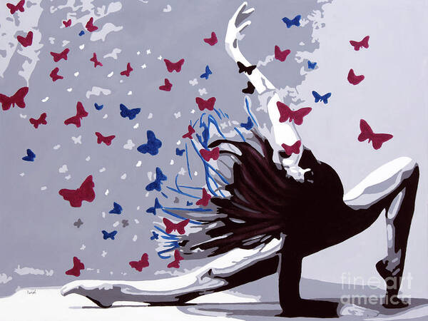 Denise Poster featuring the painting Dancing with Butterflies by Denise Deiloh