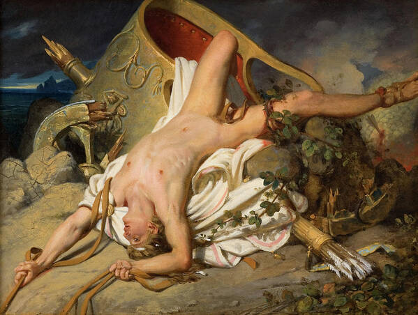 Hippolytus Poster featuring the painting Death of Hippolytus by Joseph Desire Court