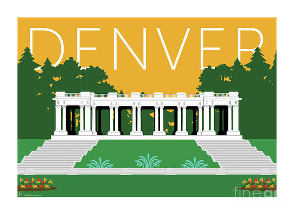 Denver Poster featuring the digital art DENVER Cheesman Park/Gold by Sam Brennan