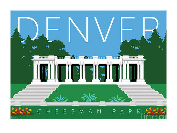 Denver Poster featuring the digital art DENVER Cheesman Park by Sam Brennan
