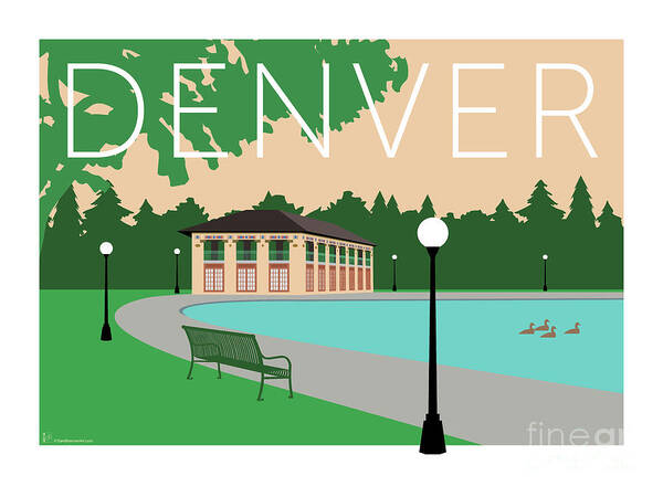 Denver Poster featuring the digital art DENVER Washington Park/Beige by Sam Brennan