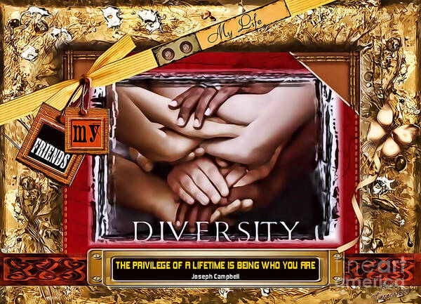 Diversity Poster featuring the digital art Diversity by Kathy Tarochione