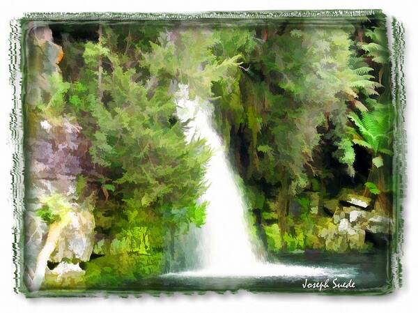 Waterfall Poster featuring the photograph DO-00256 Waterfall In Wilderness by Digital Oil