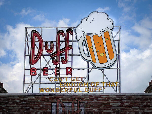 Duff Beer Sign Poster featuring the photograph Duff Beer Sign by Wade Brooks