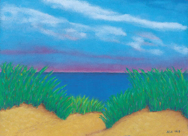 Provincetown Poster featuring the pastel Dunes at Dawn by Anne Katzeff
