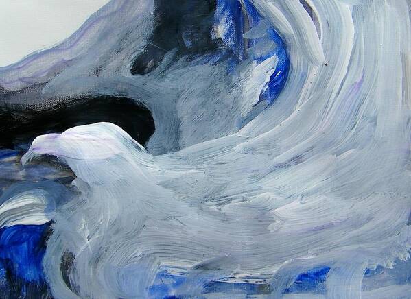 Abstract Poster featuring the painting Eagle Riding on Waves by Judith Redman